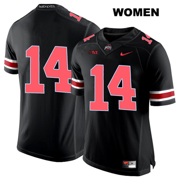 Ohio State Buckeyes Women's Isaiah Pryor #14 Red Number Black Authentic Nike No Name College NCAA Stitched Football Jersey BX19T27DT